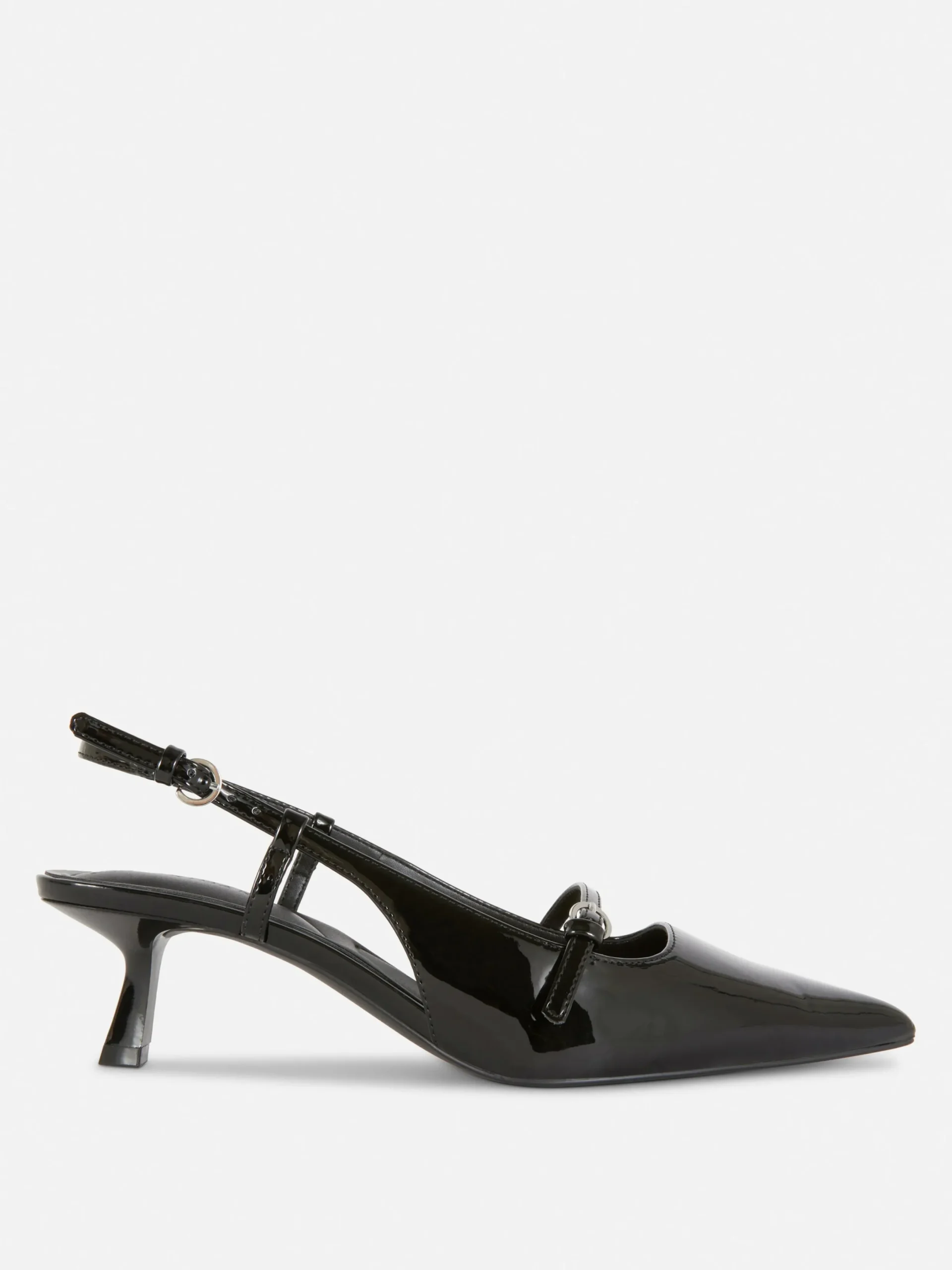 Gothic-Kleidung|Heels|Primark Lackleder-Heels Mit Schnalle Schwarz