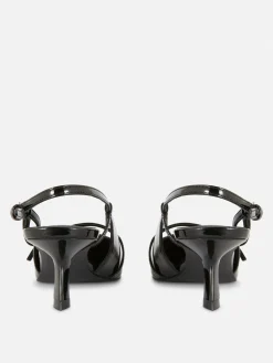 Gothic-Kleidung|Heels|Primark Lackleder-Heels Mit Schnalle Schwarz