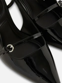 Gothic-Kleidung|Heels|Primark Lackleder-Heels Mit Schnalle Schwarz