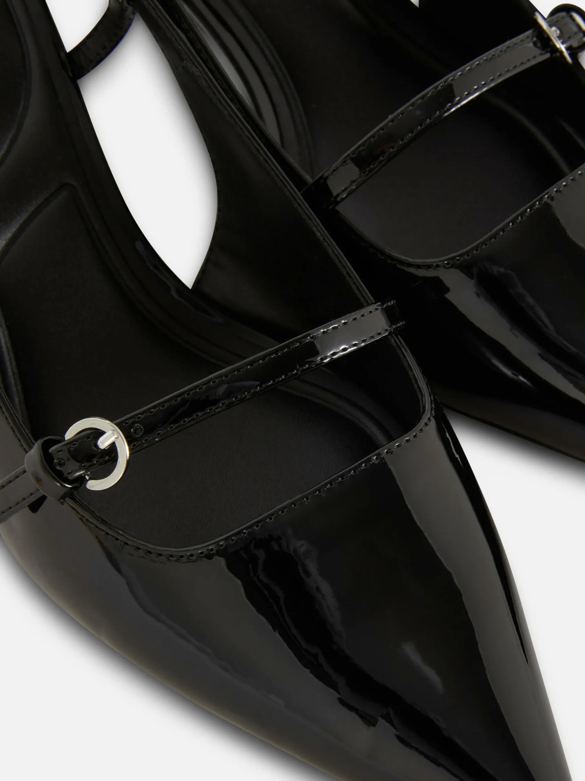 Gothic-Kleidung|Heels|Primark Lackleder-Heels Mit Schnalle Schwarz