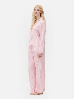 Schlafanzüge|Primark Langarm-Schlafanzug Aus Satin Rosa