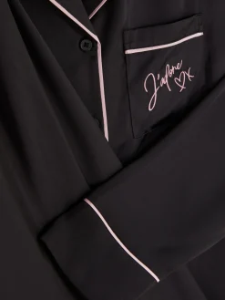 Schlafanzüge|Primark Langarm-Schlafanzug Aus Satin Schwarz