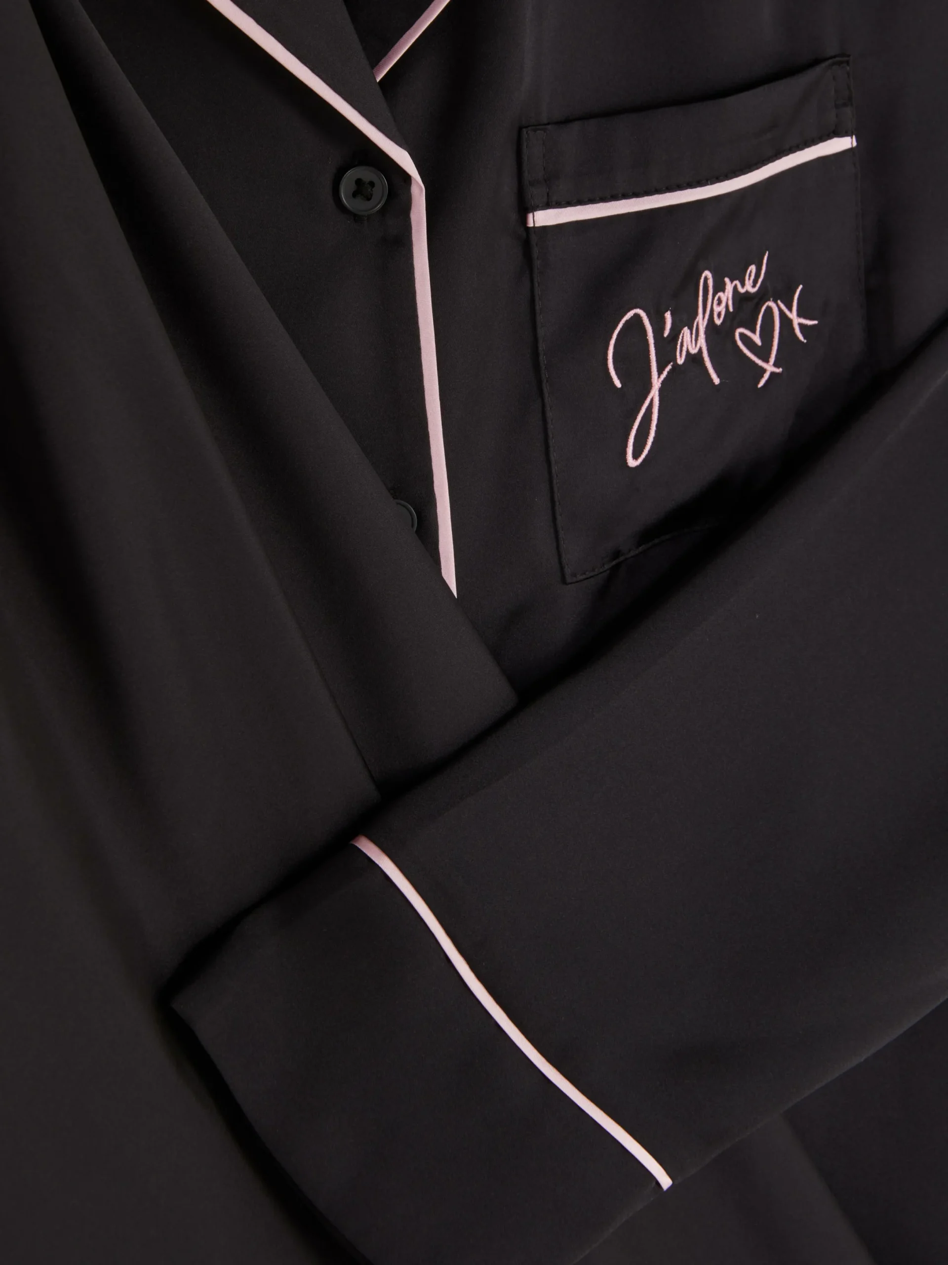 Schlafanzüge|Primark Langarm-Schlafanzug Aus Satin Schwarz