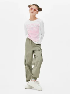 Tops Und T-Shirts|Primark Langarmshirt Mit Print Auf Der Brust Weiß