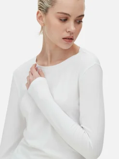Tops Und T-Shirts|Primark Langarmtop Aus Stretch Weiß