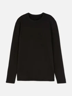 Sportbekleidung|Tops Und T-Shirts|Primark Langarmtop Mit Fleecefutter Schwarz