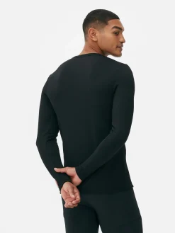 Sportbekleidung|Tops Und T-Shirts|Primark Langarmtop Mit Fleecefutter Schwarz