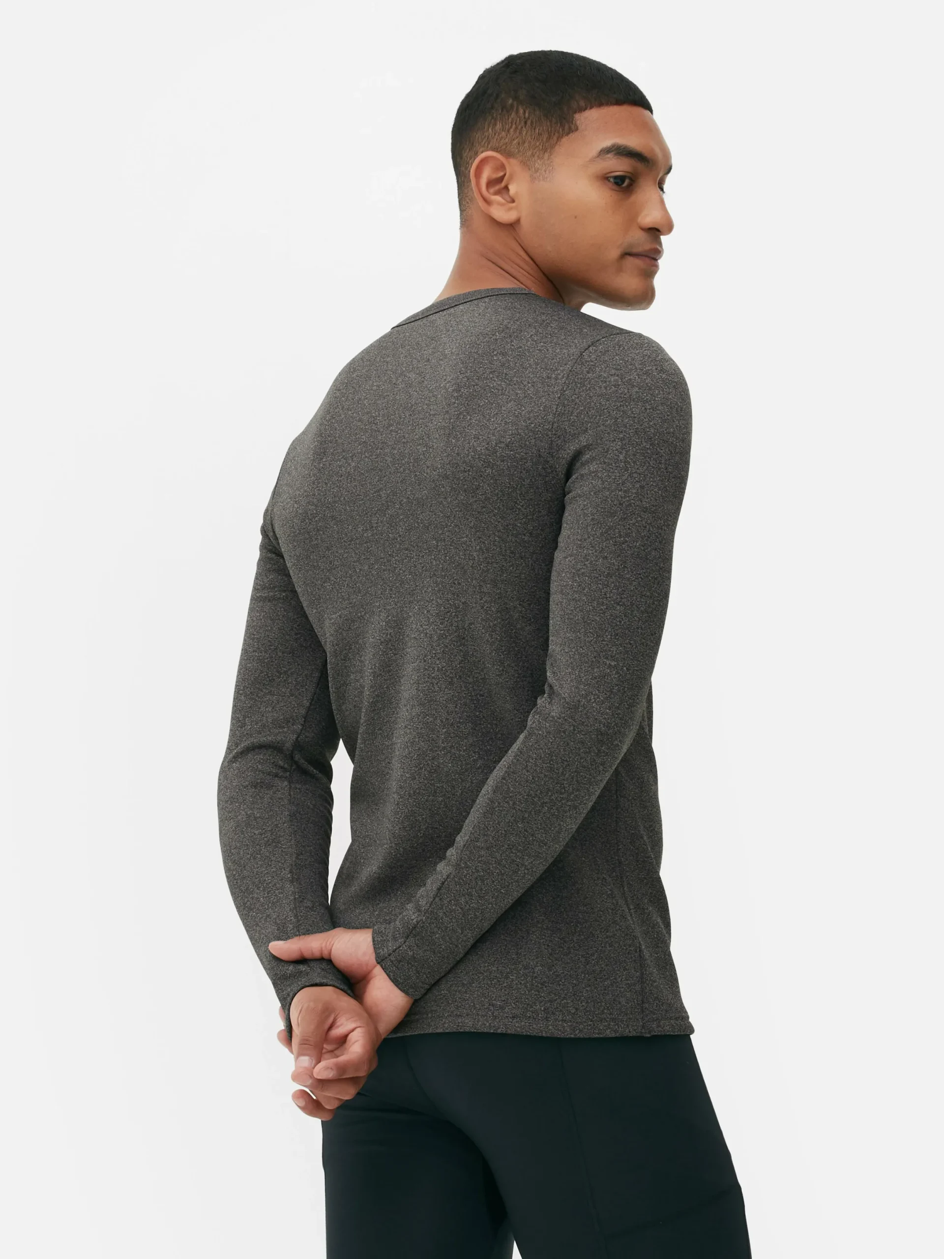 Sportbekleidung|Tops Und T-Shirts|Primark Langarmtop Mit Fleecefutter Grau