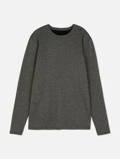Sportbekleidung|Tops Und T-Shirts|Primark Langarmtop Mit Fleecefutter Grau