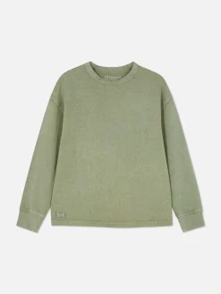 Tops Und T-Shirts|Primark Langarm-T-Shirt Im Washed-Look Grün