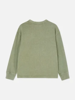 Tops Und T-Shirts|Primark Langarm-T-Shirt Im Washed-Look Grün