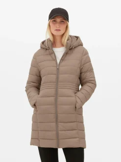 Jacken Und Mäntel|Primark Lange, Leichte Pufferjacke Mokkafarben