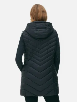 Jacken Und Mäntel|Primark Lange Steppweste Schwarz