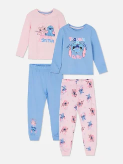 Schlafanzüge Und Nachtwäsche|Primark Langer „Disney Stitch & Engel“ Schlafanzug, 2er-Pack Multi