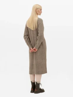 Pullover Und Cardigans|Primark Langer, Gerippter Cardigan Taupefarben