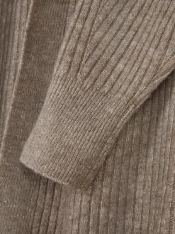 Pullover Und Cardigans|Primark Langer, Gerippter Cardigan Taupefarben