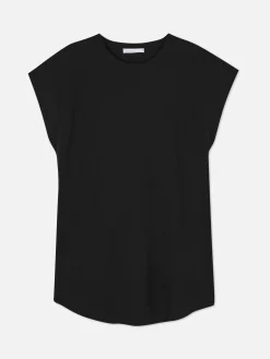 Tops Und T-Shirts|Primark Langes Essential-T-Shirt Schwarz