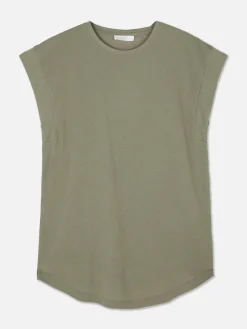 Tops Und T-Shirts|Primark Langes Essential-T-Shirt Khakifarben
