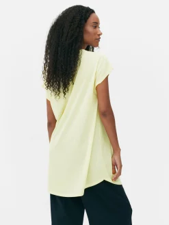 Tops Und T-Shirts|Primark Langes Jersey-T-Shirt Zitronengelb