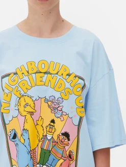 Schlafshirts Und Nachthemden|Primark Langes „Sesamstraße“ Schlaf-T-Shirt Im Oversized-Look Blau