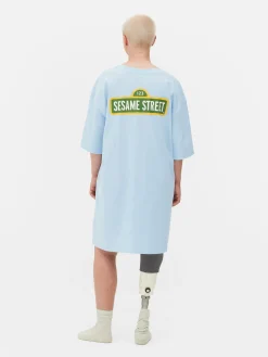 Schlafshirts Und Nachthemden|Primark Langes „Sesamstraße“ Schlaf-T-Shirt Im Oversized-Look Blau