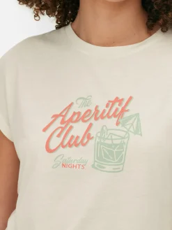 Tops Und T-Shirts|Primark Langes T-Shirt Mit Rundhalsausschnitt Elfenbeinfarben