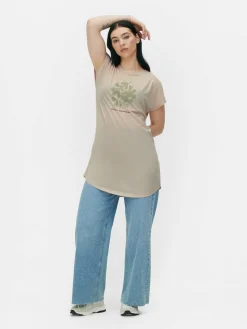 Tops Und T-Shirts|Primark Langes T-Shirt Mit Rundhalsausschnitt Braun