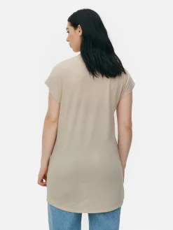 Tops Und T-Shirts|Primark Langes T-Shirt Mit Rundhalsausschnitt Braun