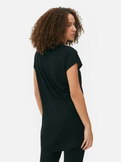 Tops Und T-Shirts|Primark Langes T-Shirt Mit Rundhalsausschnitt Schwarz