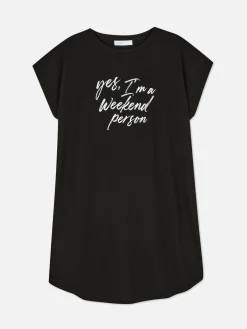 Tops Und T-Shirts|Primark Langes T-Shirt Mit Rundhalsausschnitt Schwarz