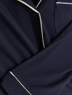 Schlafanzüge|Primark Langärmeliger Boyfriend-Schlafanzug Aus Jersey Marineblau
