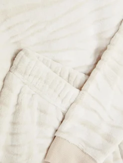 Schlafanzüge|Primark Langärmeliger Fleece-Schlafanzug Steinfarben