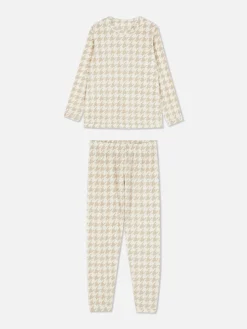 Schlafanzüge|Primark Langärmeliger Microfleece-Schlafanzug Steinfarben