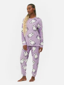 Schlafanzüge|Primark Langärmeliger „Miffy“ Fleece-Schlafanzug Lilafarben