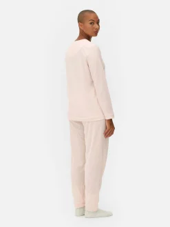 Schlafanzüge|Primark Langärmeliger Mikrofleece-Schlafanzug Rosa