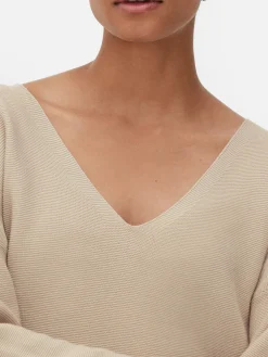 Pullover Und Cardigans|Primark Langärmeliger Pullover Mit U-Boot-Ausschnitt Naturfarben