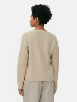 Pullover Und Cardigans|Primark Langärmeliger Pullover Mit U-Boot-Ausschnitt Naturfarben