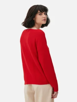 Pullover Und Cardigans|Primark Langärmeliger Pullover Mit U-Boot-Ausschnitt Rot
