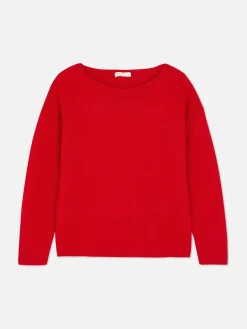 Pullover Und Cardigans|Primark Langärmeliger Pullover Mit U-Boot-Ausschnitt Rot