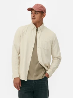Hemden|Primark Langärmeliges Hemd Aus Baumwoll-Twill Beige
