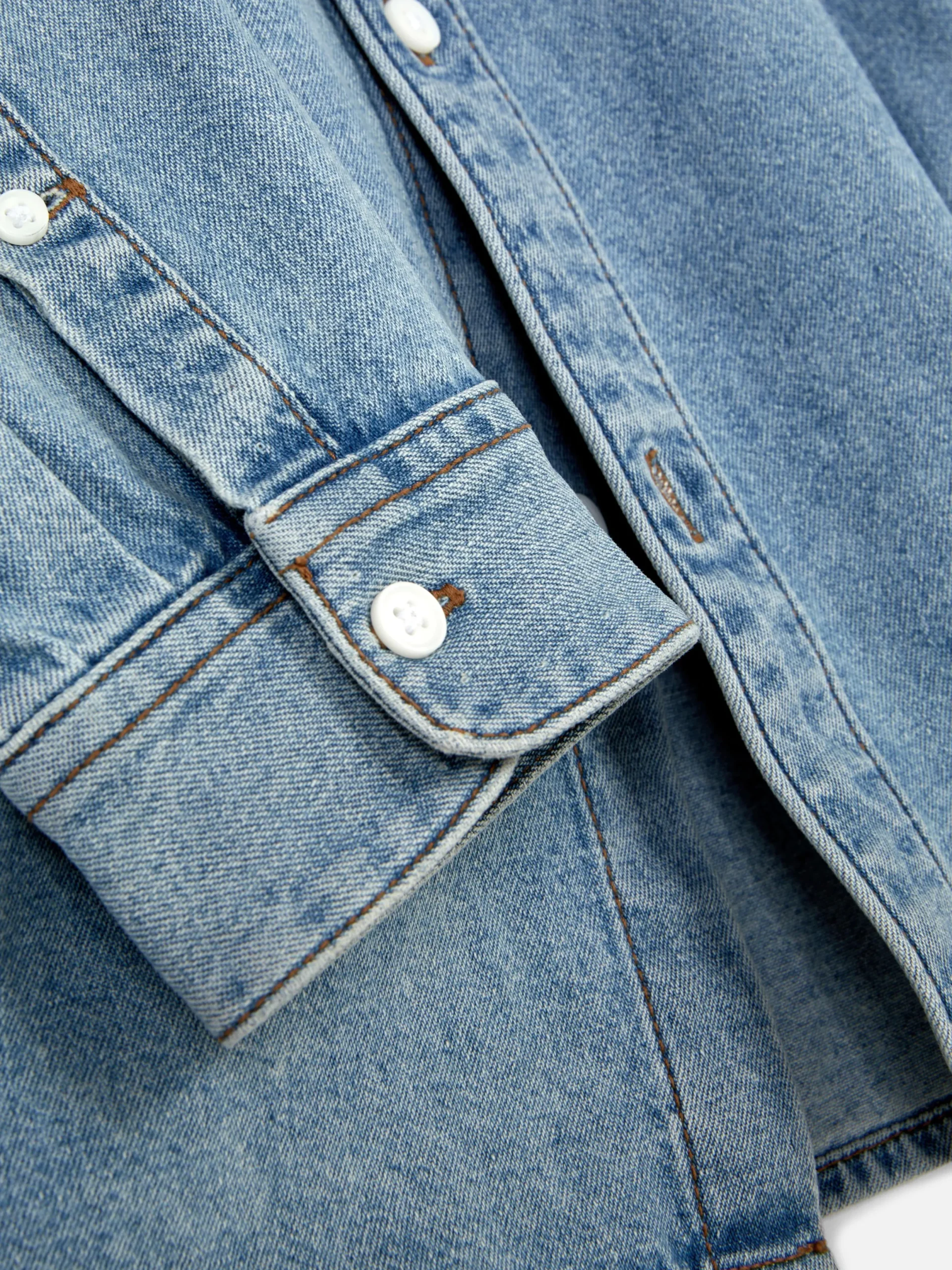 Hemden|Primark Langärmeliges Hemd Aus Baumwoll-Twill Blau