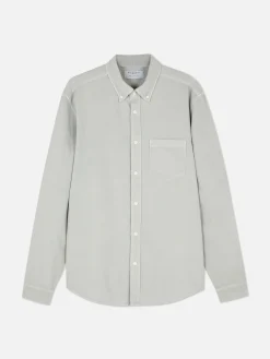 Hemden|Primark Langärmeliges Hemd Aus Baumwoll-Twill Grau