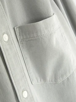 Hemden|Primark Langärmeliges Hemd Aus Baumwoll-Twill Grau
