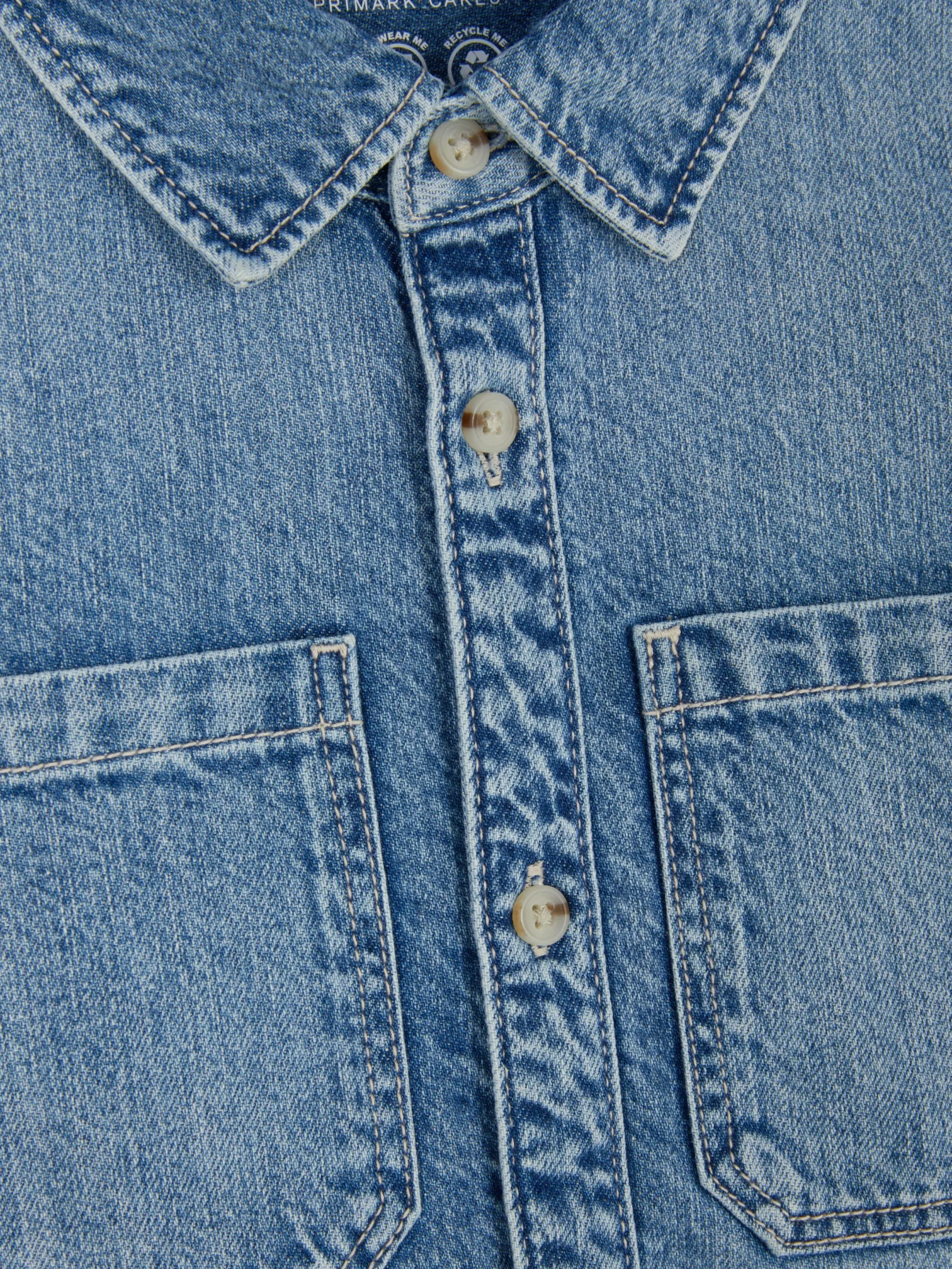 Hemden|Primark Langärmeliges Hemd Aus Denim Blau
