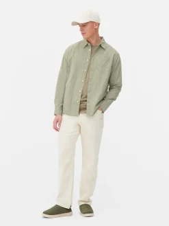 Hemden|Primark Langärmeliges Jacquardhemd Grün