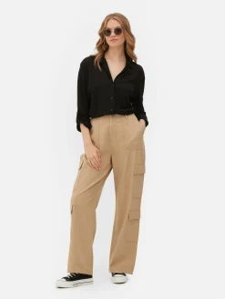 Blusen|Primark Langärmeliges Jerseyhemd Schwarz
