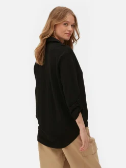 Blusen|Primark Langärmeliges Jerseyhemd Schwarz