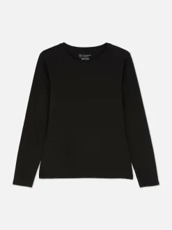 Tops Und T-Shirts|Primark Langärmeliges Stretch-T-Shirt Schwarz