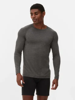 Sportbekleidung|Tops Und T-Shirts|Primark Langärmeliges Thermo-Oberteil Anthrazitfarben