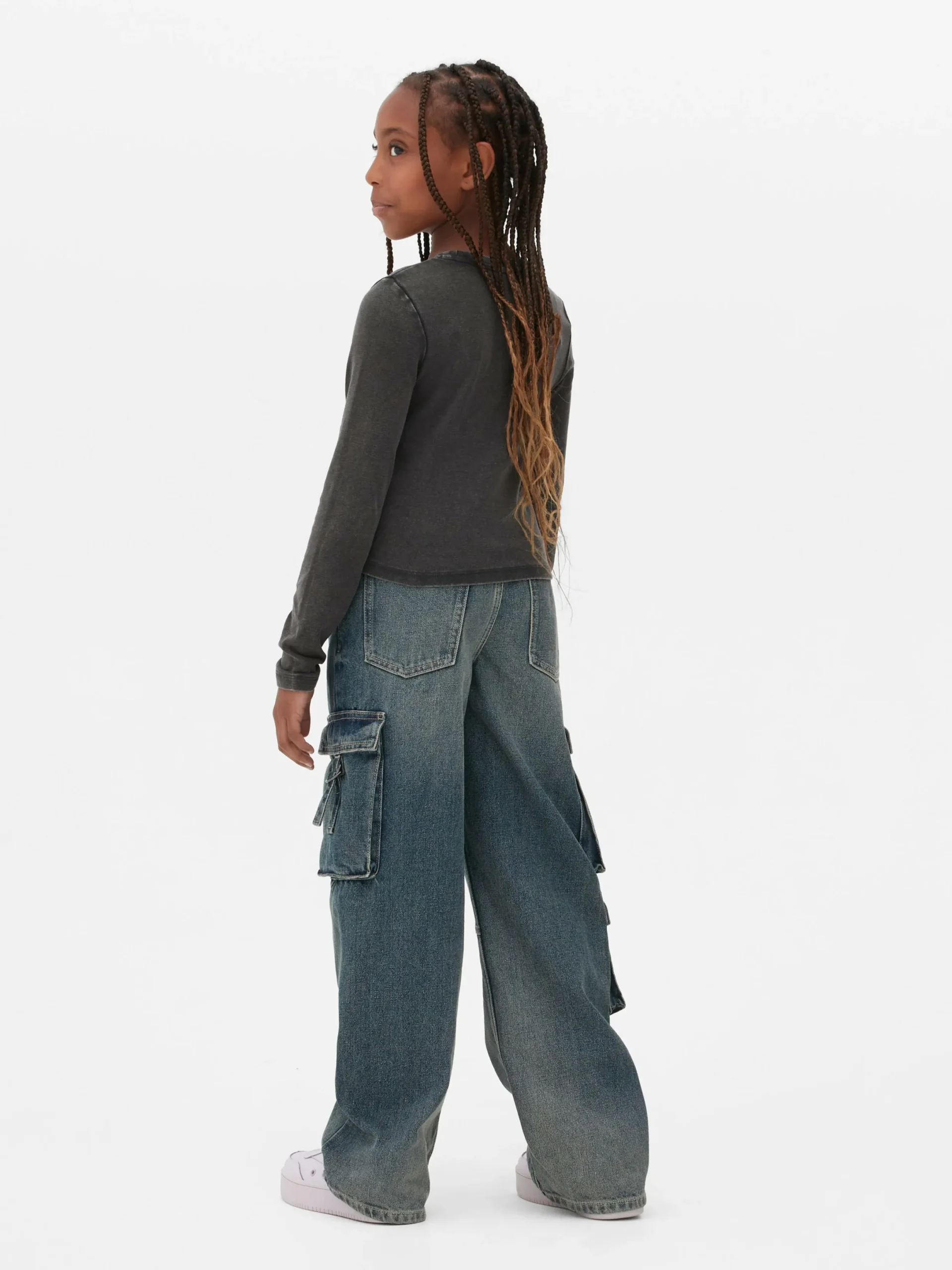 Tops Und T-Shirts|Primark Langärmeliges T-Shirt In Acid-Wash-Optik Anthrazitfarben